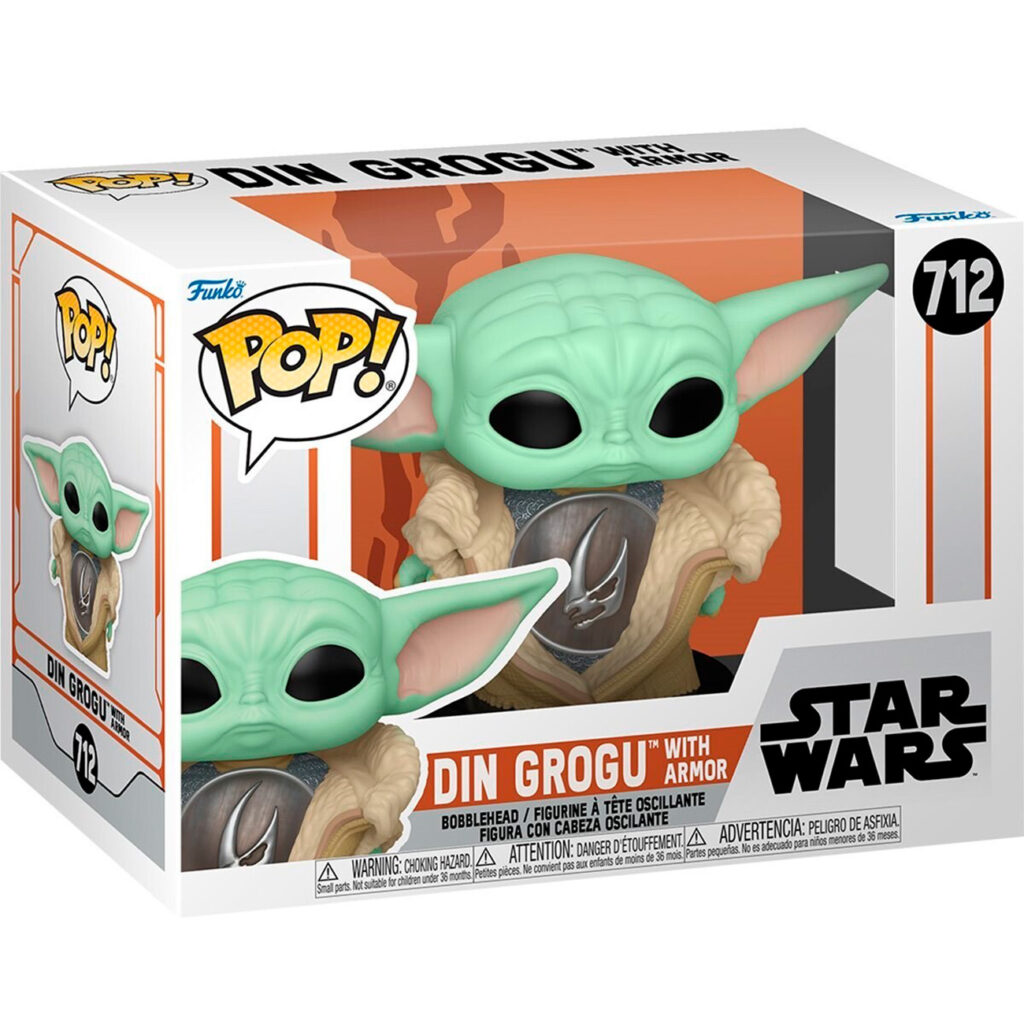Funko Pop Grogu 712 con armadura Beskar de Star Wars The Mandalorian