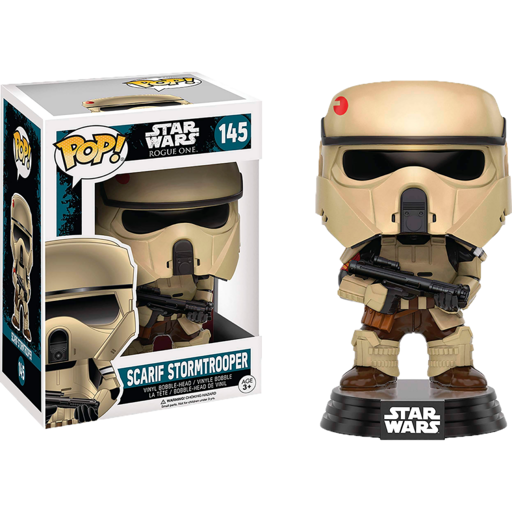 Funko Pop Scarif Stormtrooper #145 de Star Wars en caja