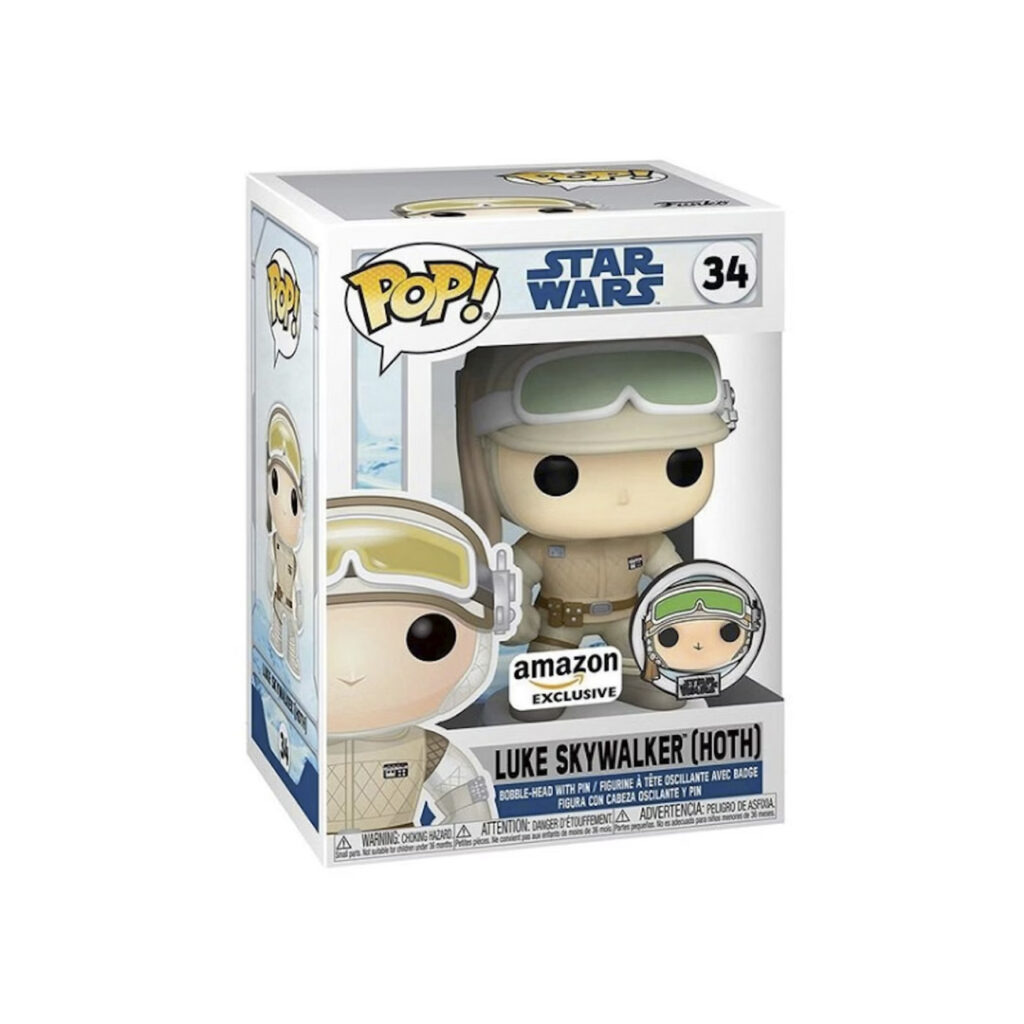 Funko Pop Luke Skywalker Hoth #34 con pin exclusivo de Amazon – figura coleccionable Star Wars