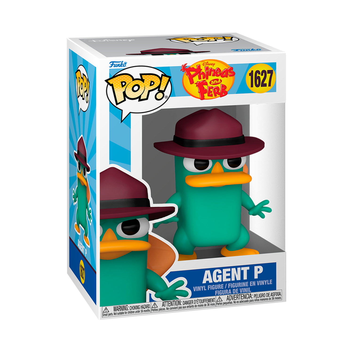 Funko Pop Phineas y Ferb Agent P en su caja